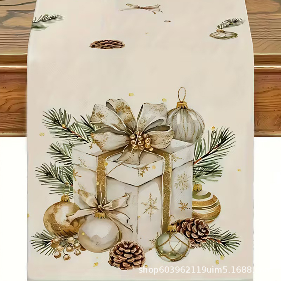 Amazon transfronterizo nueva bandera de la mesa de Navidad fábrica directa invierno muñeco de nieve Santa estampado almohadilla de mesa
