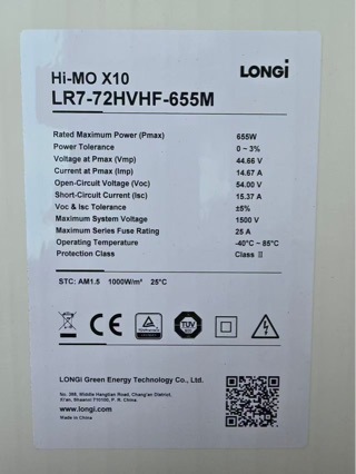 Модуль солнечный LONGi LR7-72HVF-655M Three Defense