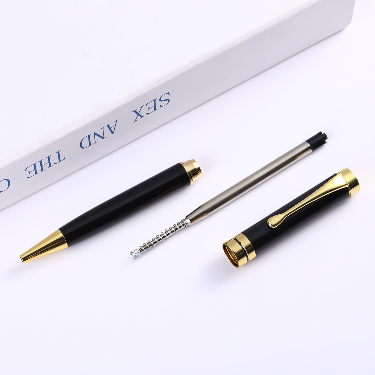 Fábrica al por mayor negro bolígrafo regalo de negocios de alto grado metal bolígrafo publicidad regalo pluma letras