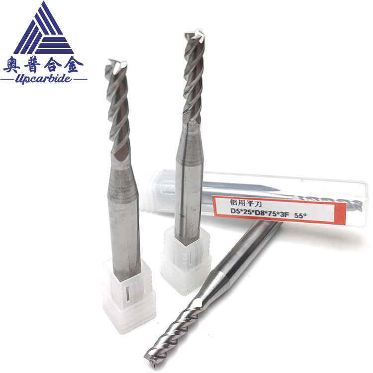 12钴细颗粒硬质合金材质 55HRC铝用平铣刀D5*25*D8*75L*3F