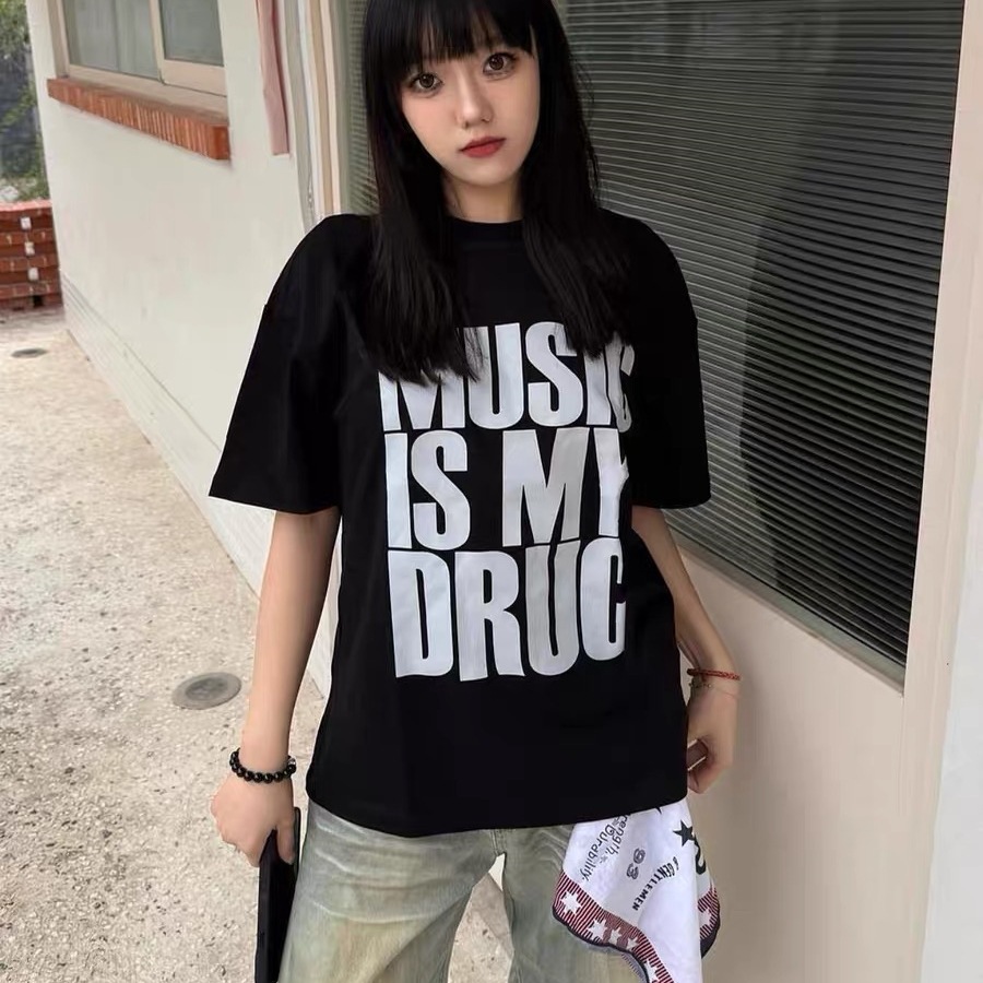American-Style Summer New Printed Short-Sleeved T-Shirt Versatile Top