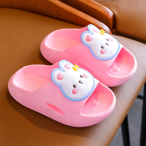 Wholesale street stall children's slippers bunny non-slip wear-resistant soft bottom household bathroom small, medium and large children's slippers girls