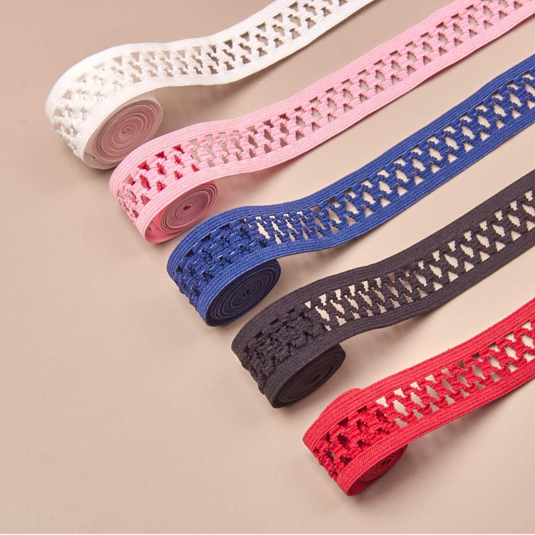 镂空锦纶彩色高弹松紧带衣服裤腰带包边带裙子弹力针织网状辅料