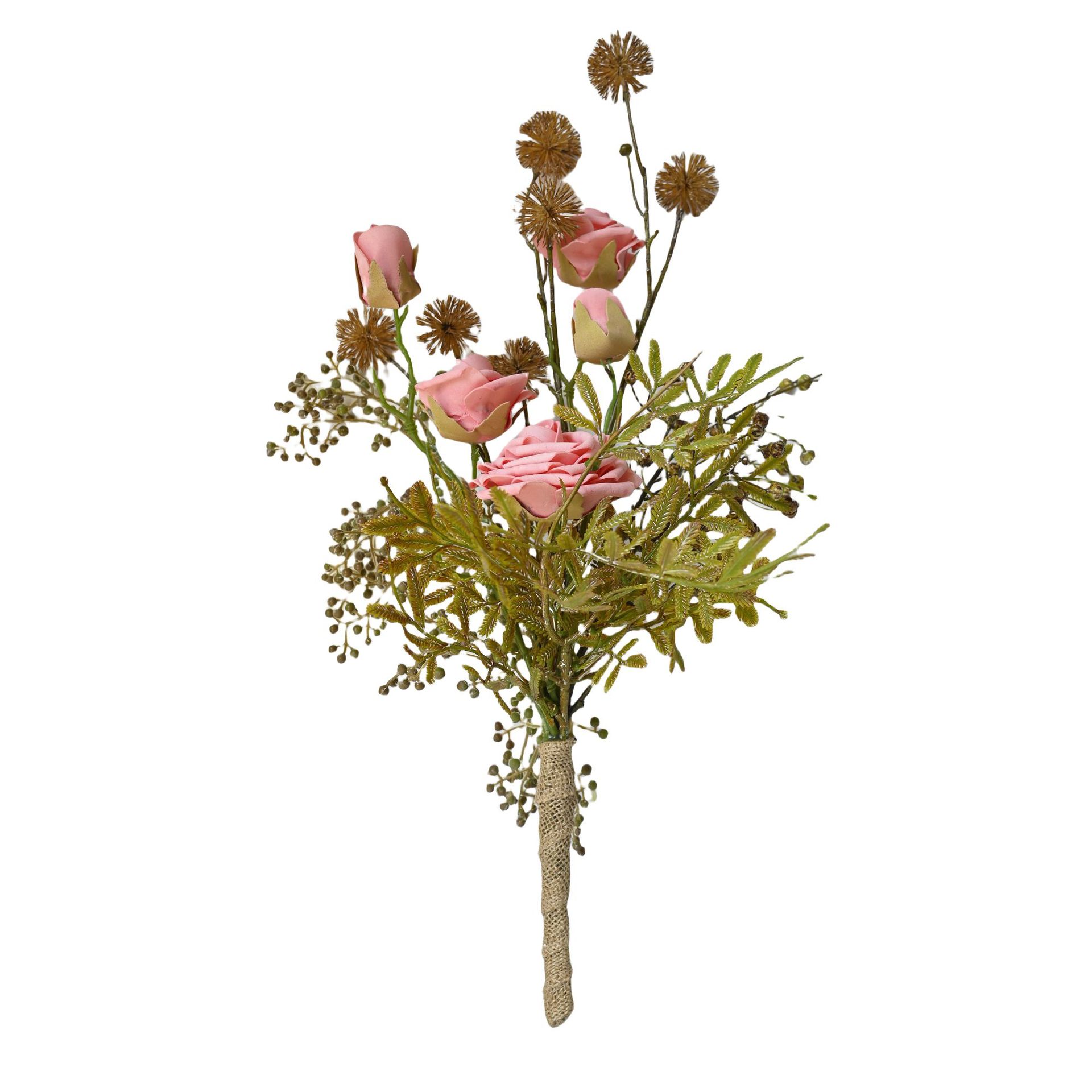 2025 explosión de comercio exterior de alto nivel europeo retro imitación de rosas secas quemadoras de mano decoración del hogar al por mayor adornos de ramo