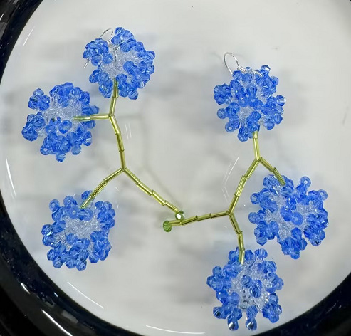 Cuentas azules largas aretes de flores con bordas exageradas joyas de orejas de vacaciones en la playa de mar pernos de orejas para mujeres sin agujeros de orejas image 6