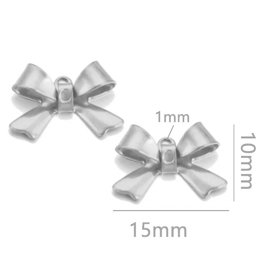 Colgante de lazo de acero inoxidable, accesorios de joyería de bricolaje, pendientes, collares, accesorios de joyería, colgantes decorativos al por mayor