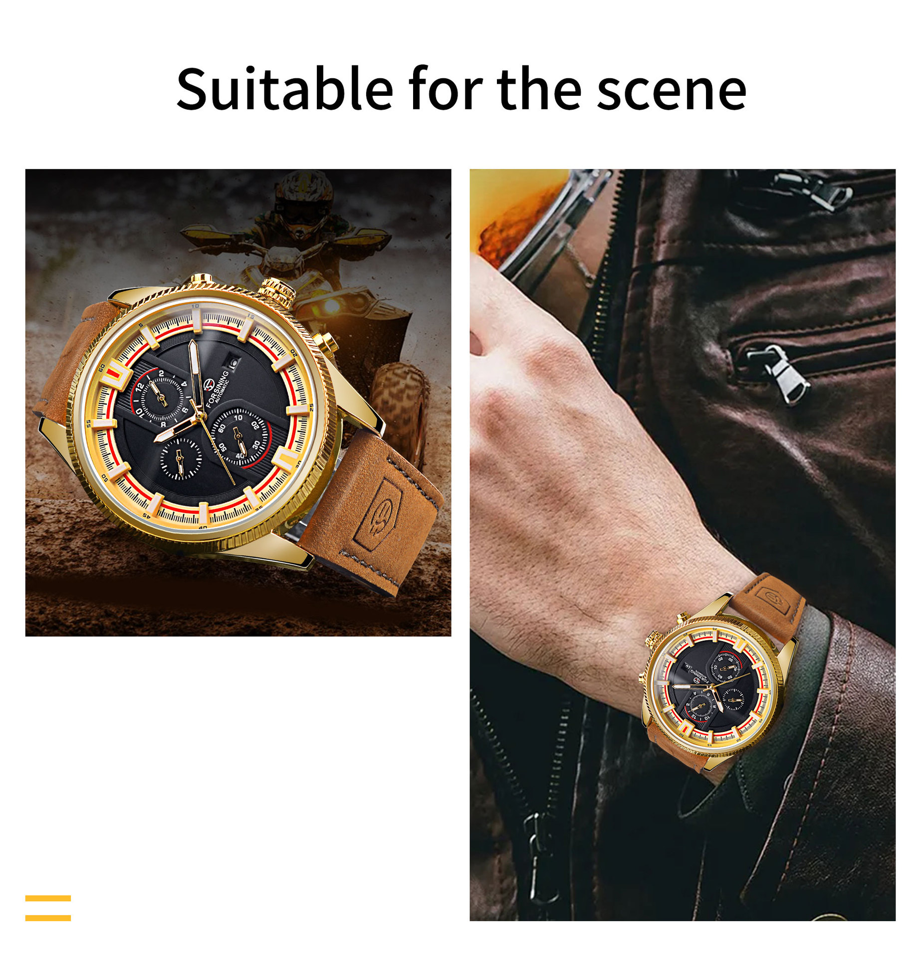 Forsining Men's Automatic Watch With Week Calendar Waterproof_voghion.com