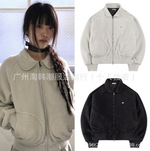 正确版本coys***韩国小众设计宽松ins休闲双拉链头羊羔绒冬款外套