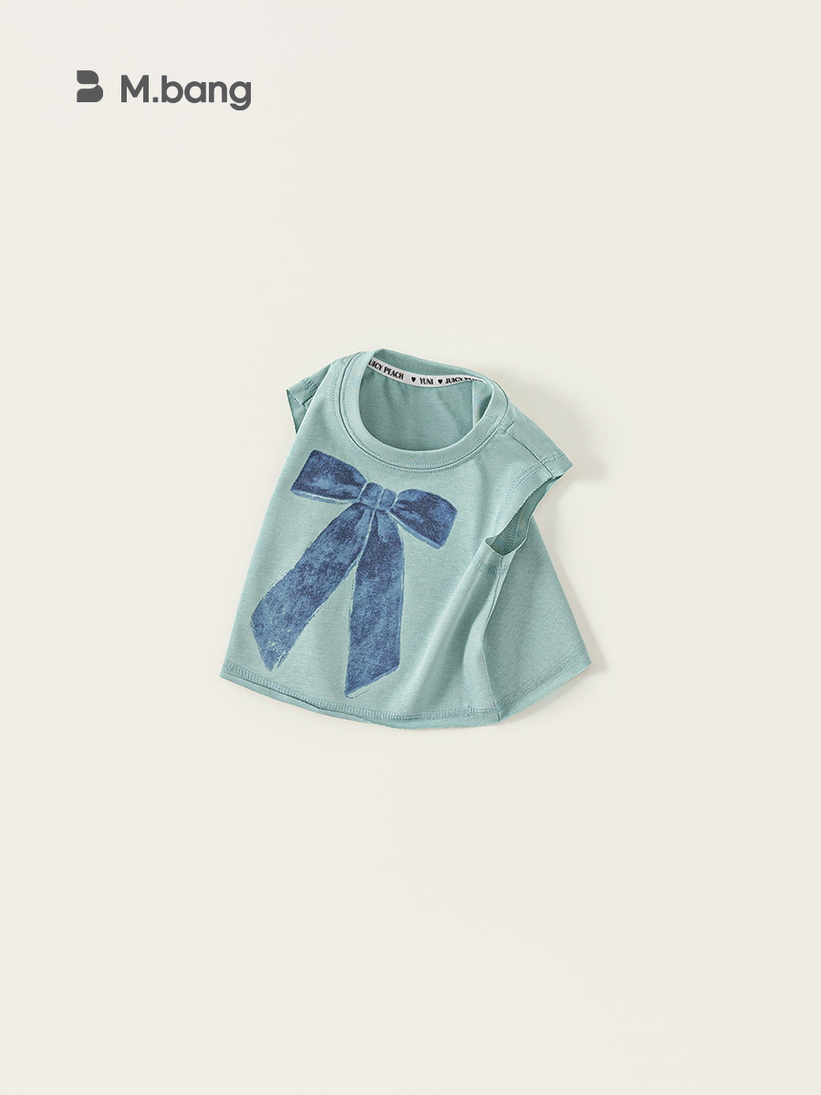 Youbao ropa para niños tops de verano para niñas moda para niños cuello redondo con estampado de lazo en el interior chaleco para niñas