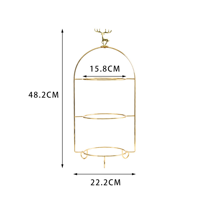 De estilo europeo chino y occidental comida cerámica postre merienda plato merienda té de la tarde japonés multiusos pastel de tres capas plato de fruta estante