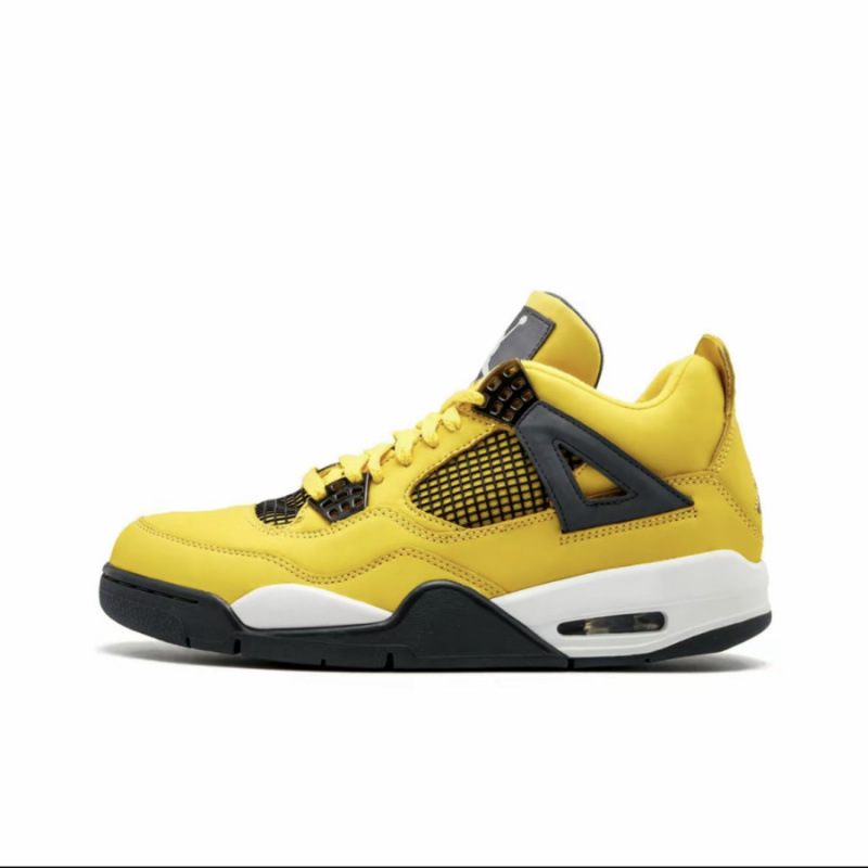Zapatos de baloncesto de cuero de vaca original puros Pitian AJ4 zapatos antiderrapante retro zapatos de cuero de cabeza zapatos de hombre y mujer