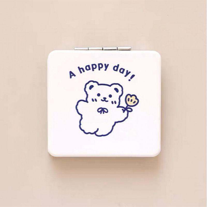 Lindo espejo pequeño Sanrio Kulomi espejo de maquillaje portátil de alto valor espejo de maquillaje portátil dormitorio de estudiantes espejo de maquillaje plegable
