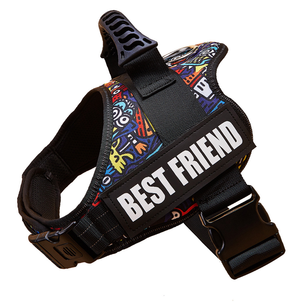 WAOPET correa para el pecho para perros transfronteriza correa para perros grande chaleco ropa con correa para el pecho para mascotas reflectante de noche