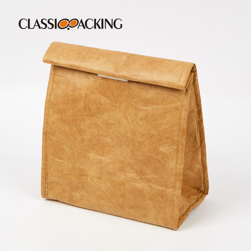 Fábrica al por mayor protección del medio ambiente DuPont material de papel sobre bolsa de papel de aluminio bolsa de almuerzo interior bolsa portátil de conservación de alimentos