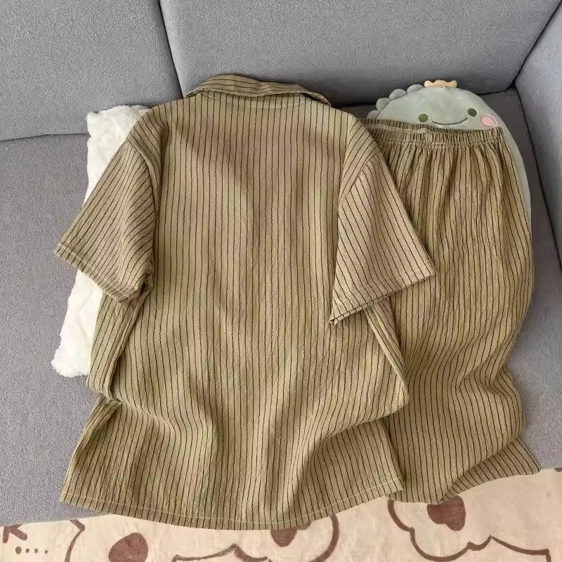 Verano nuevo pijama de algodón nube dormitorio de niñas dibujos animados bordados dos conjuntos de pareja se puede usar ropa de casa
