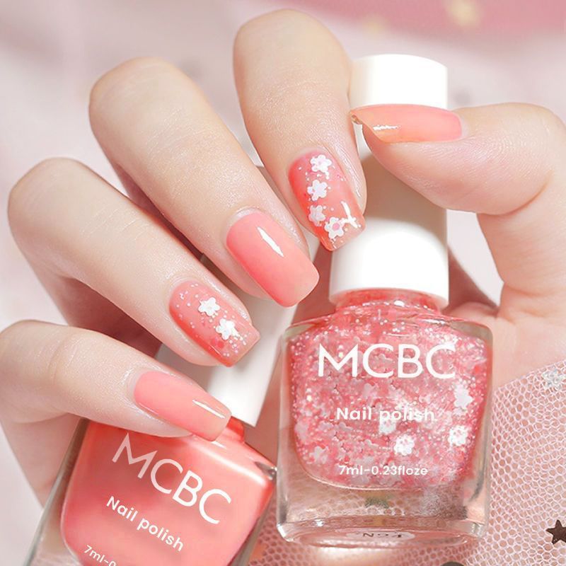 Girl's Beautiful Color Cherry Blossom Nail Polish Lasting No Fading Micro-glue Peeling Waterproof Easy to Paint White Other