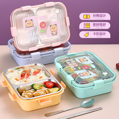304 stainless steel lunch box lunch box water-filled heated partition portable student office worker insulated lunch box stainless steel