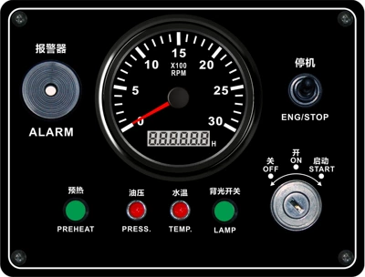 automobile instrument combination speed panel meter - 12v0-3000rpm-black-frame-black-background