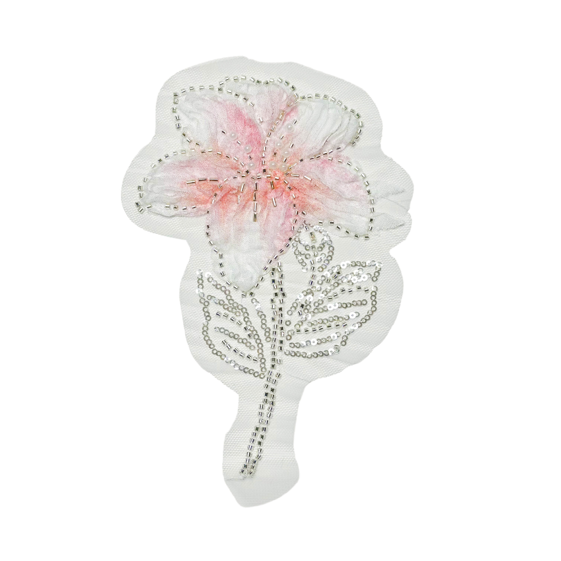 Inventario estereoscópico colorido gradiente floral bordado pegatinas de clavos manuales esquinillas de malla floral vestido decoración de tocado image 14