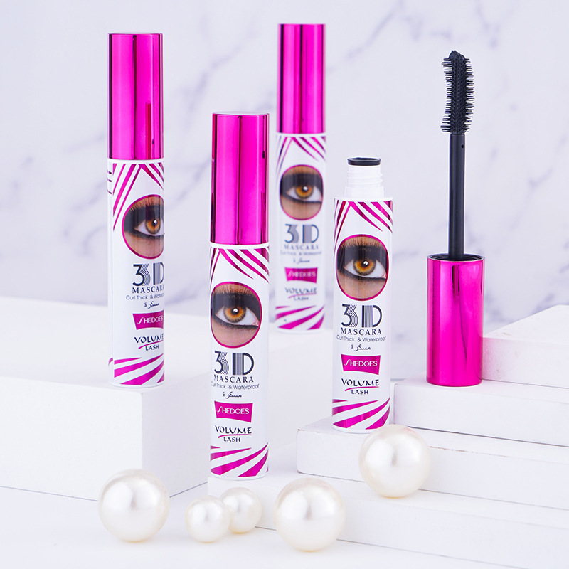 Shedoes estereoscópico 4D impermeable denso anti-transpiración no se desvanece rímel rosa fabricantes de maquillaje de exportación transfronterizos