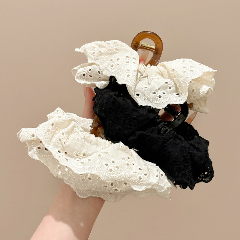 Zhong <unk> el mismo encaje de encaje clip de agarre de flores de alta calidad para mujeres detrás del cerebro clip de pesca clip de cabello clip de cabello