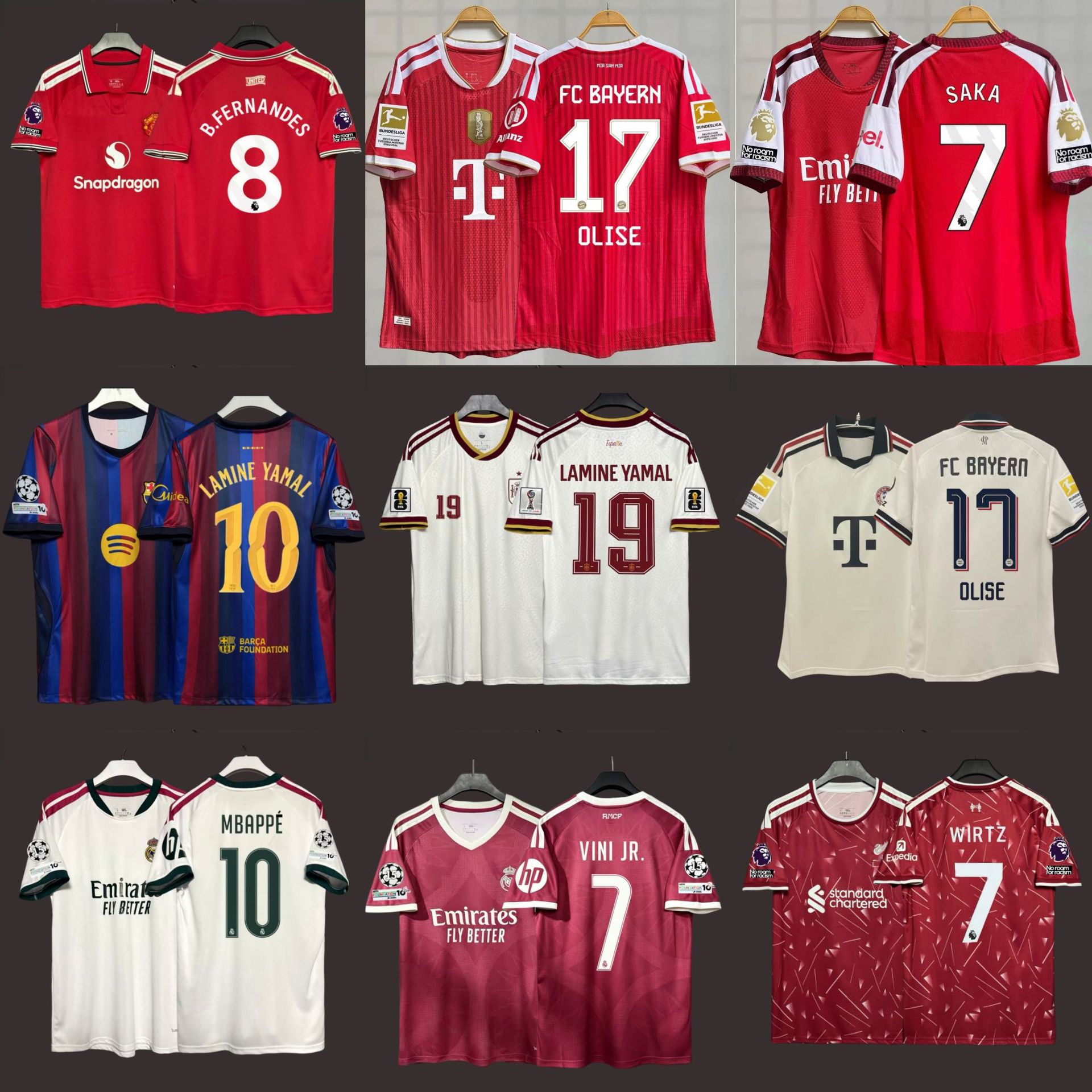 26-27 Thai football jersey, French national team jersey, Bellingham, Bappe, Messi, Rafinha, Marco, Ronaldo jersey