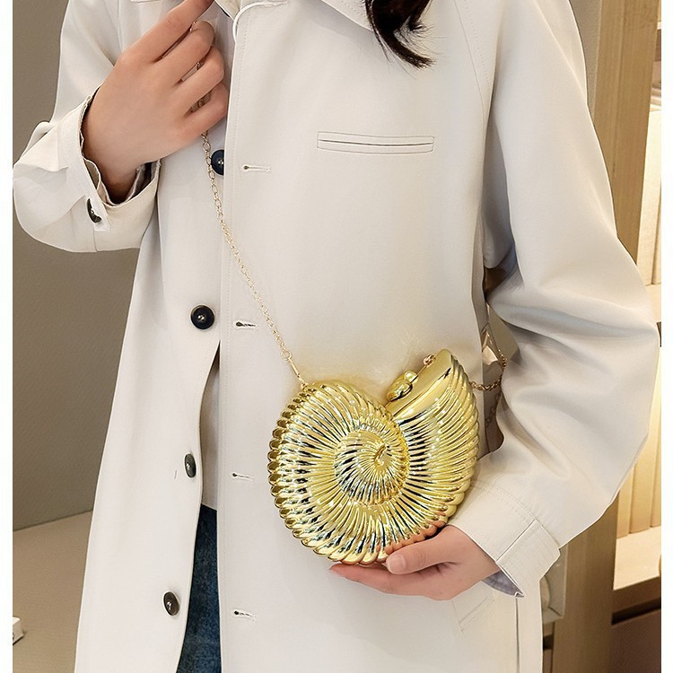 Transfronterizo 2025 nuevo estilo de moda conchilla bolsa de cena de damas cadena bolsa de noche nicho bolso acrílico brillante