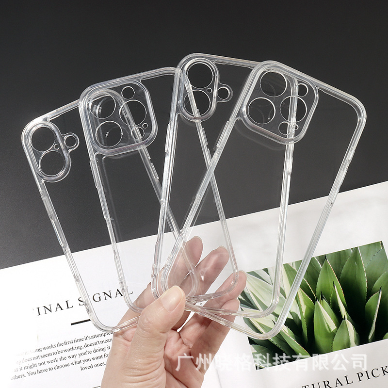 适用于苹果17亚克力精孔透明1.5手机壳15/14奶油胶滴胶手工凹槽