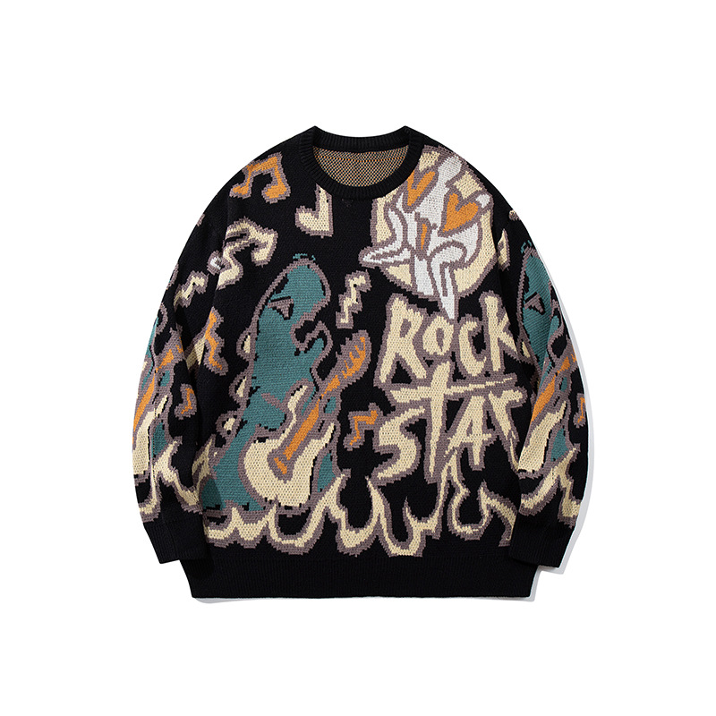 YWFG mujeres americanas letras de dinosaurio 2024 Año Nuevo otoño pareja superior versátil cuello redondo manga larga jersey image 7