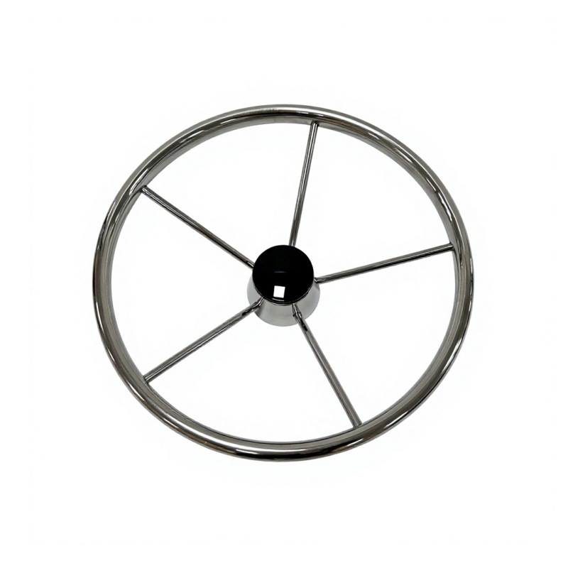 Five-spoke round tube stainless steel 304 yacht rudder wheel, marine steering wheel, maritime steering wheel