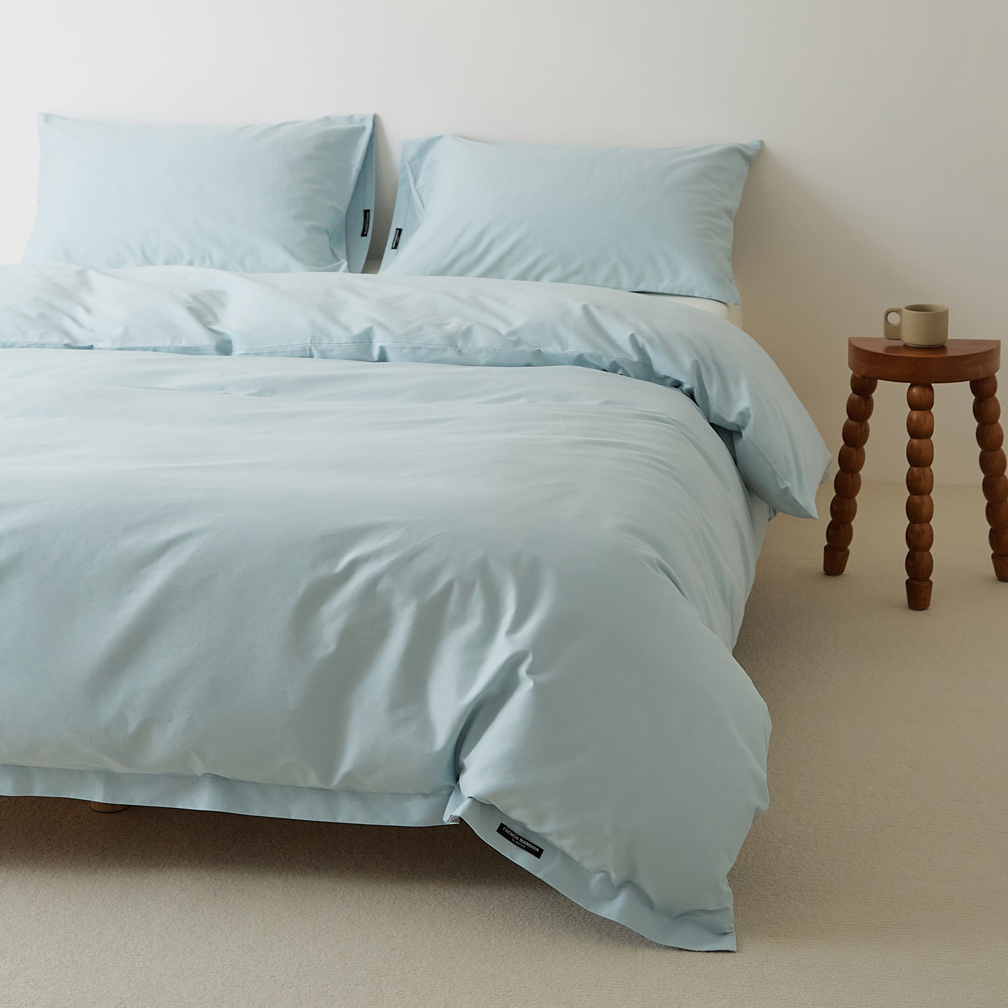 100s純綿の綿の長い綿の毛を磨いて布団カバーの単品の秋冬の厚いベッドカバーの綿の布団カバーの純色のシーツの枕カバー