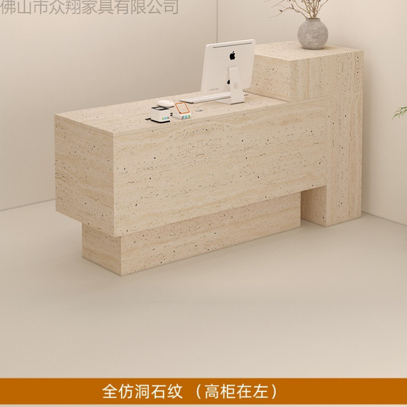 极简现代美发店前台接待收银台服装店柜台黑色女装店铺小型吧台|undefined
