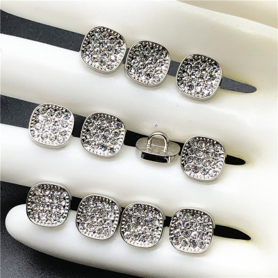 Metal square Diamond button leisure time Women's wear Sew button shirt decorate button diy Accessories