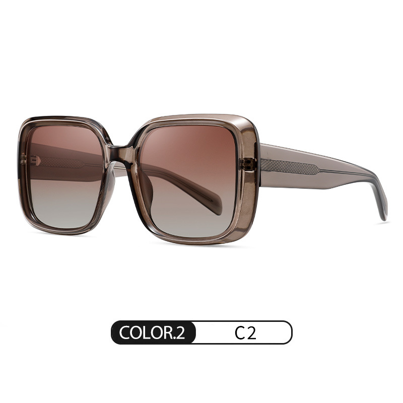 Venta caliente nuevas gafas de sol polarizadas de placa S26126 gafas de sol de cara redonda Gafas de sol de hombre de montura grande de alta gama para mujer