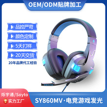 Soyto/爍宇通SY860汕頭耳機游戲電腦有線電競Switch耳麥頭戴爆款