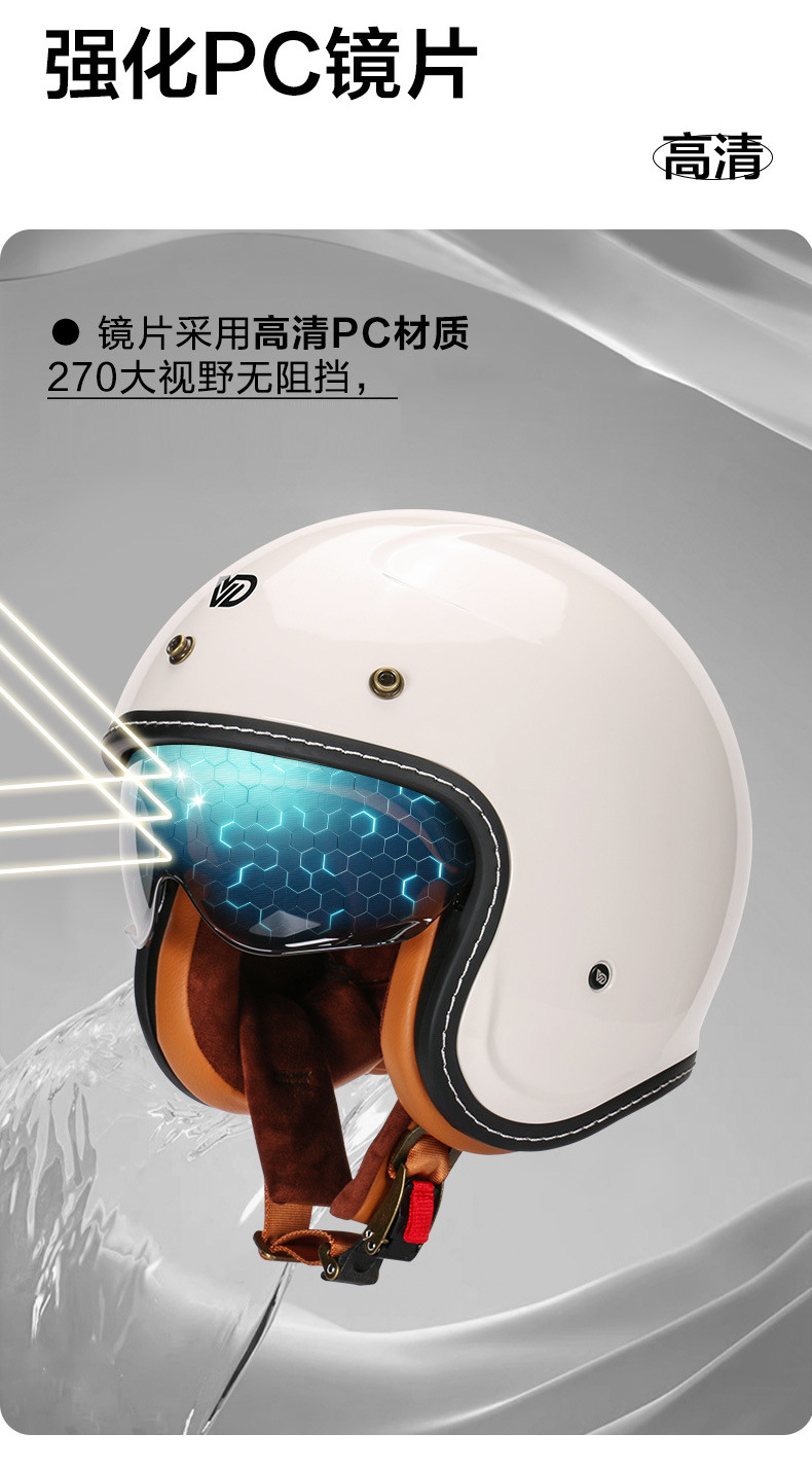 Electric Motorcycle Daily Commuting Safety Helmet Half Helmet for Men and Women American Retro Cruise Scooter Riding Safety Helmet