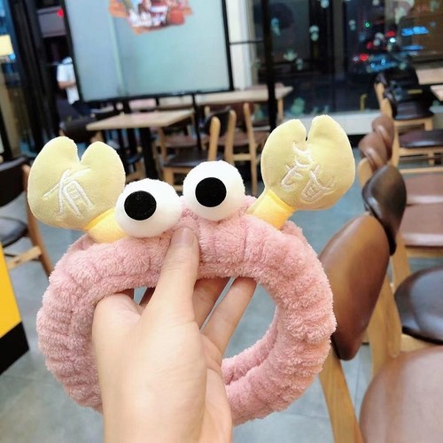 Internet celebrity cartoon cute big eyes funny hairband crab tongs hairband simple cartoon face wash hairband headwear