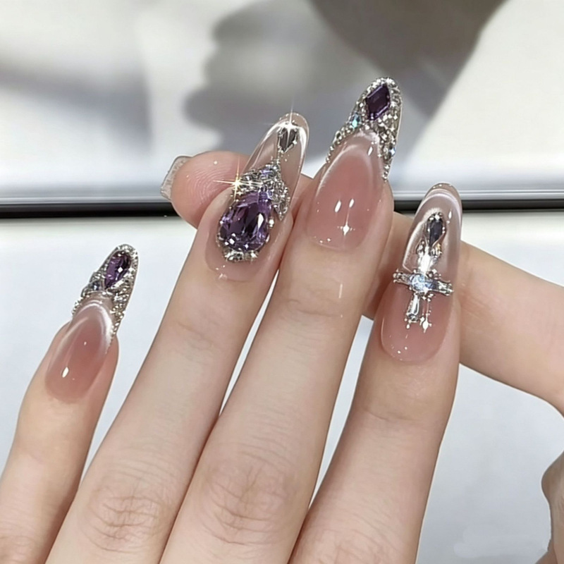 【Purple Star Ode】Purely Handmade Wearable Nails, Gel Nails with a High-End Look, Brightening Wearable Purely Handmade Nail Tips, 10 Pieces 【Purple Star Ode】Purely Handmade Wearable Nails, Gel Nails with a High-End Look, Brightening Wearable Purely Handmade Nail Tips, 10 Pieces