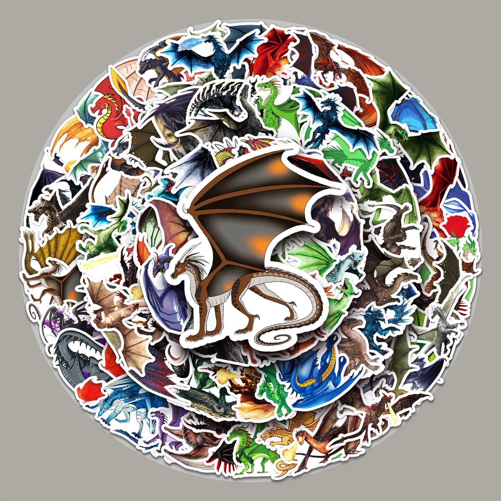 100 Zhang Long Graffiti Sticker Personality Cross-border Cartoon Cool Animal DIY Skateboard Mobile Phone Luggage Sticker Waterproof