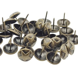 Decorative Nails for Upholstery, Five-Pointed Star Nails, Stainless Steel Round Head Nails, Antique-Style Wooden Door Copper Nails, Large Head Patterned Nails, Decorative Nails