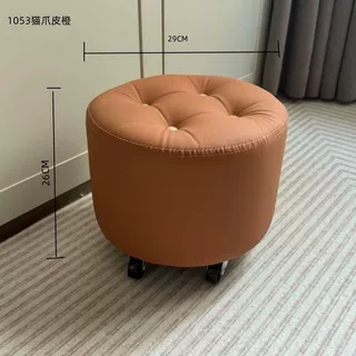 猫爪皮小凳子滑轮圆凳时尚换鞋凳茶几凳客厅卧室小凳子