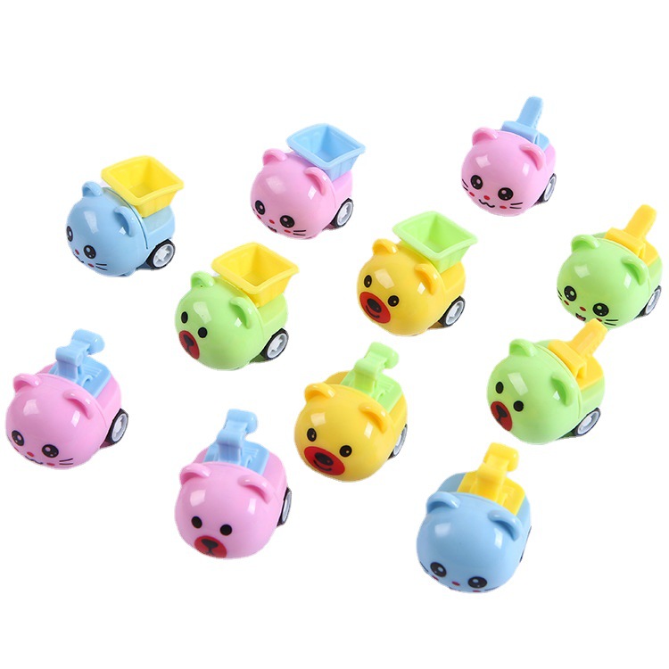 Juguete tire hacia atrás inercia vehículo de ingeniería de dibujos animados pequeño puesto de juguete mercado nocturno pequeño regalo niños traje transfronterizo