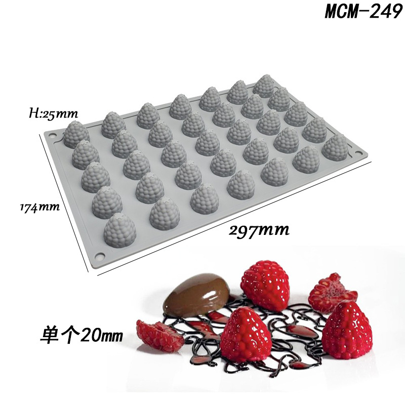 En stock simulación Castaño frambuesa cacahuete setas fruta pequeña molde de silicona comida china swing placa decoración hornear