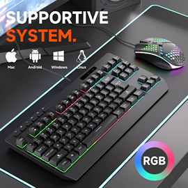 UUMILA有线机械键USB插线游戏键盘RGB混光可办公可厂家直销防水