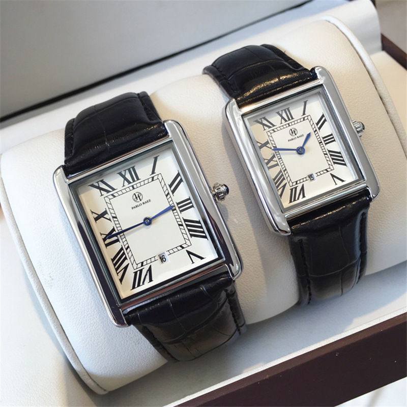 2024 New Hot Selling Watch, Popular Square Plate Waterproof Genuine Leather Couple Watch, Versatile Style for Men and Women Watches_voghion.com