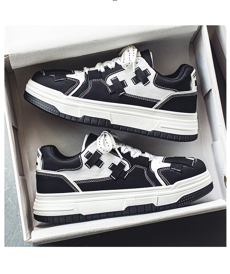 Men's Casual Sneakers White Platform Comfortable Trendy Shoes_voghion.com