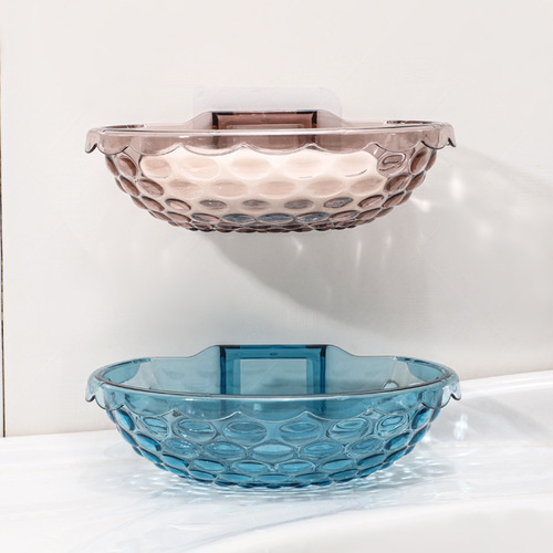 New punch-free transparent soap rack bathroom drain soap dish bathroom soap rack wall-mounted storage rack