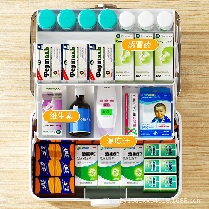 Handheld Storage Box, Extra-Large 3-Layer Portable Organizer with Transparent Lid