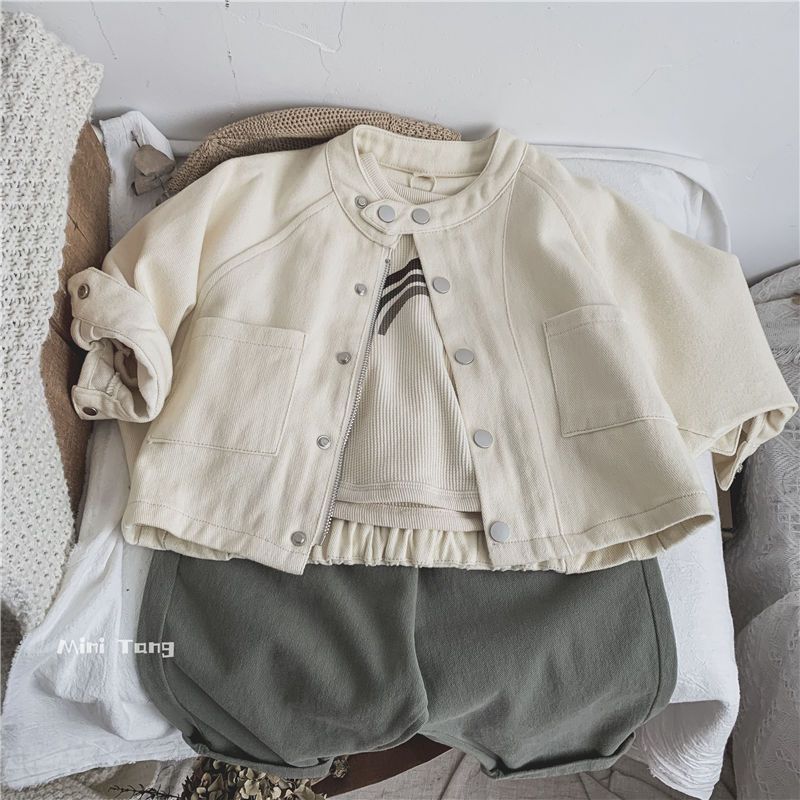 (2개) 유행 스트리트 스타일 아동용 박쥐 셔츠 재킷 남여 봄, 가을 스타일 소년과 소녀를 위한 다용도 단색 긴팔 가디건