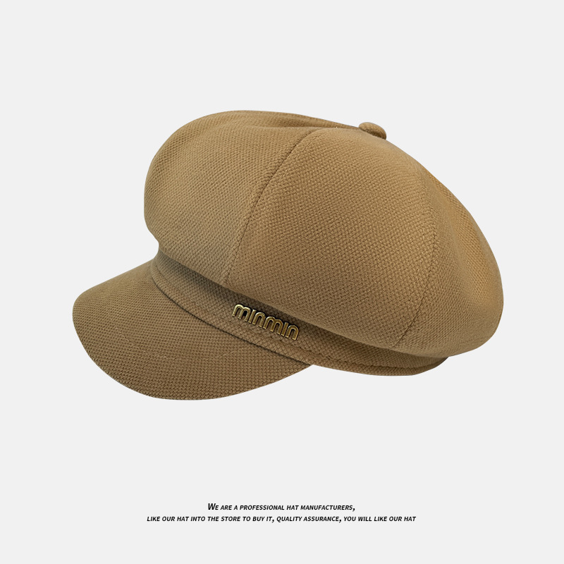 El otoño y el Invierno nueva carta octogonal sombrero de estilo Japonés artístico retro versátil pintor boina grande circunferencia la cabeza tapa enarbolada